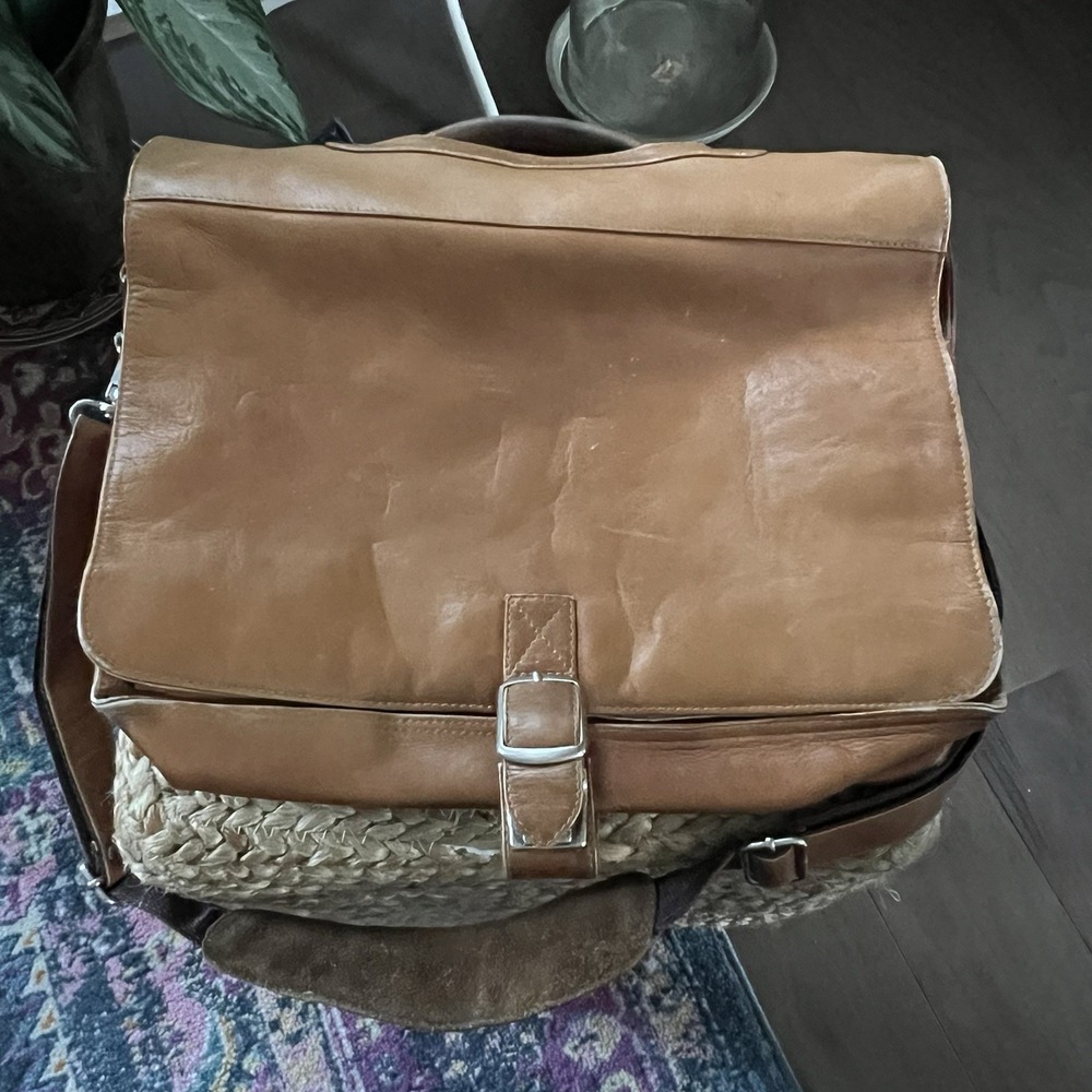 Piel Colombian Leather Men's Professional Computer Document Portfolio Bag Saddle